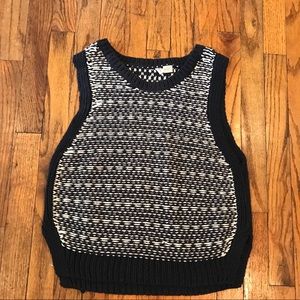 Anthropologie navy x white sweater vest